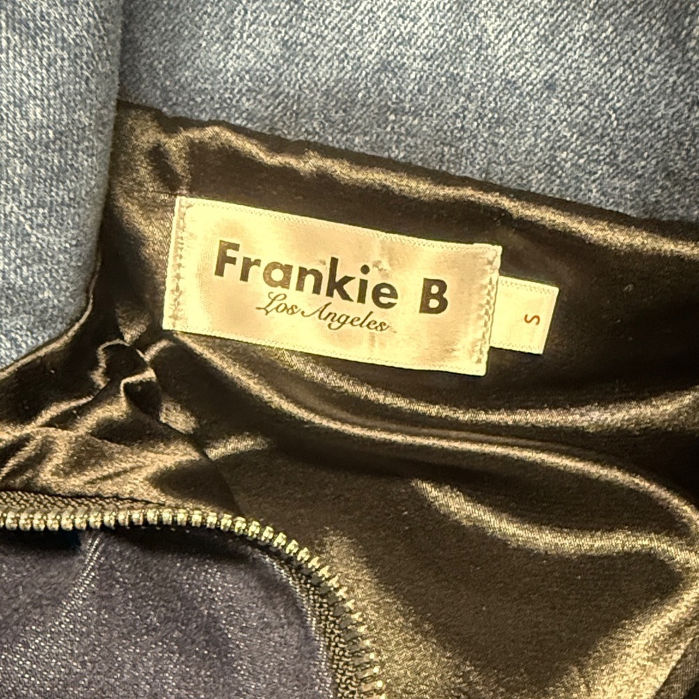 Color Block Denim Cropped Jacket Festival Concert Y2K Chic Frankie B Chloe - Picture 2 of 7